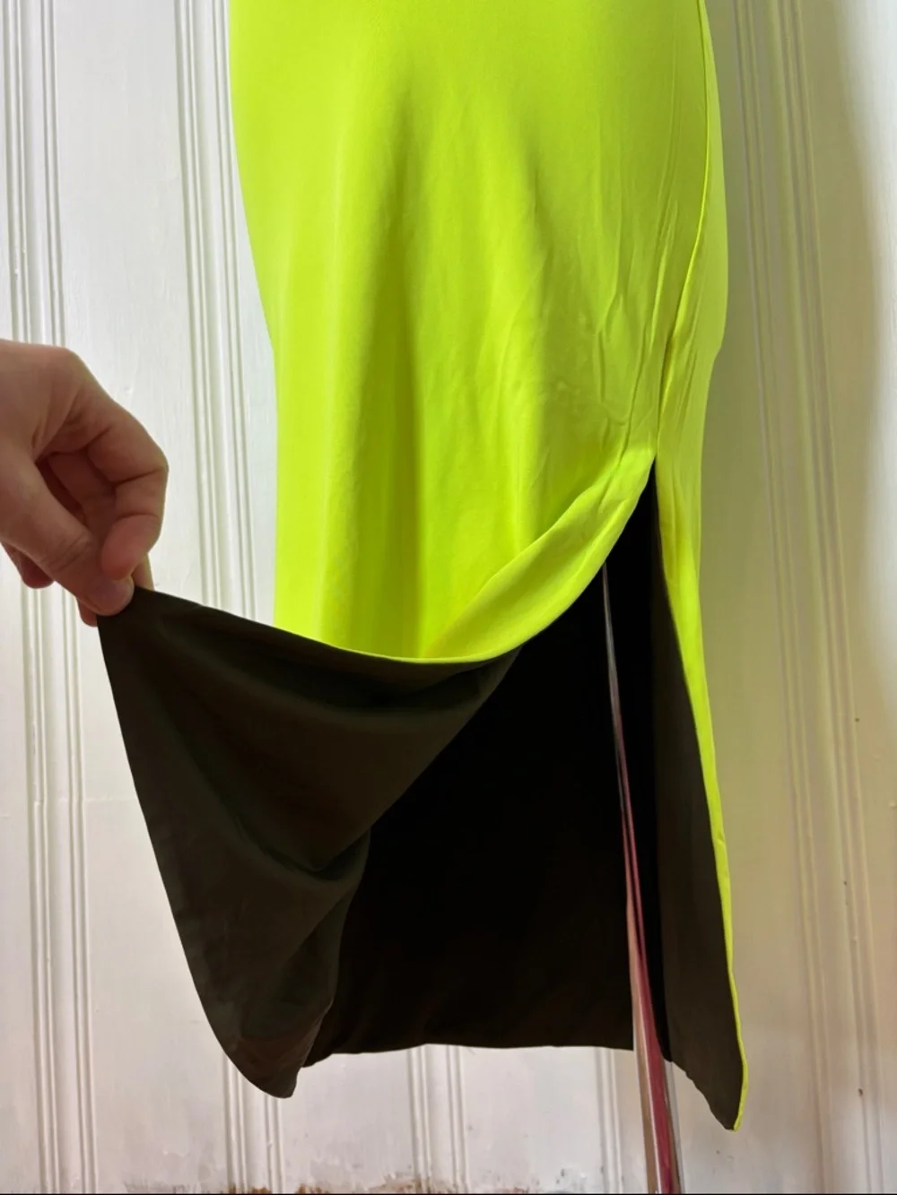 Reversible Khaki & Neon Tube Dress / Maxi Skirt – Multi-Way Convertible Piece - Picture 10 of 10